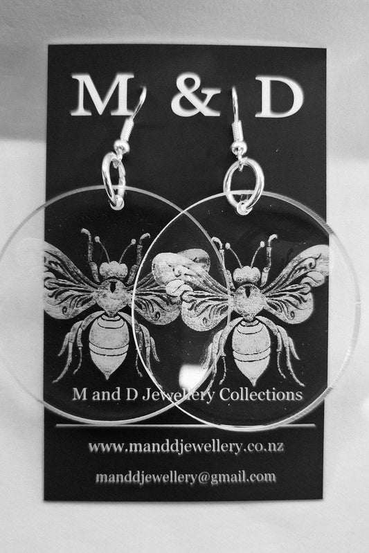 Engraved Fancy Bee Dangles