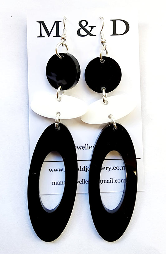 Oval Topsy Turvy Dangle Earrings