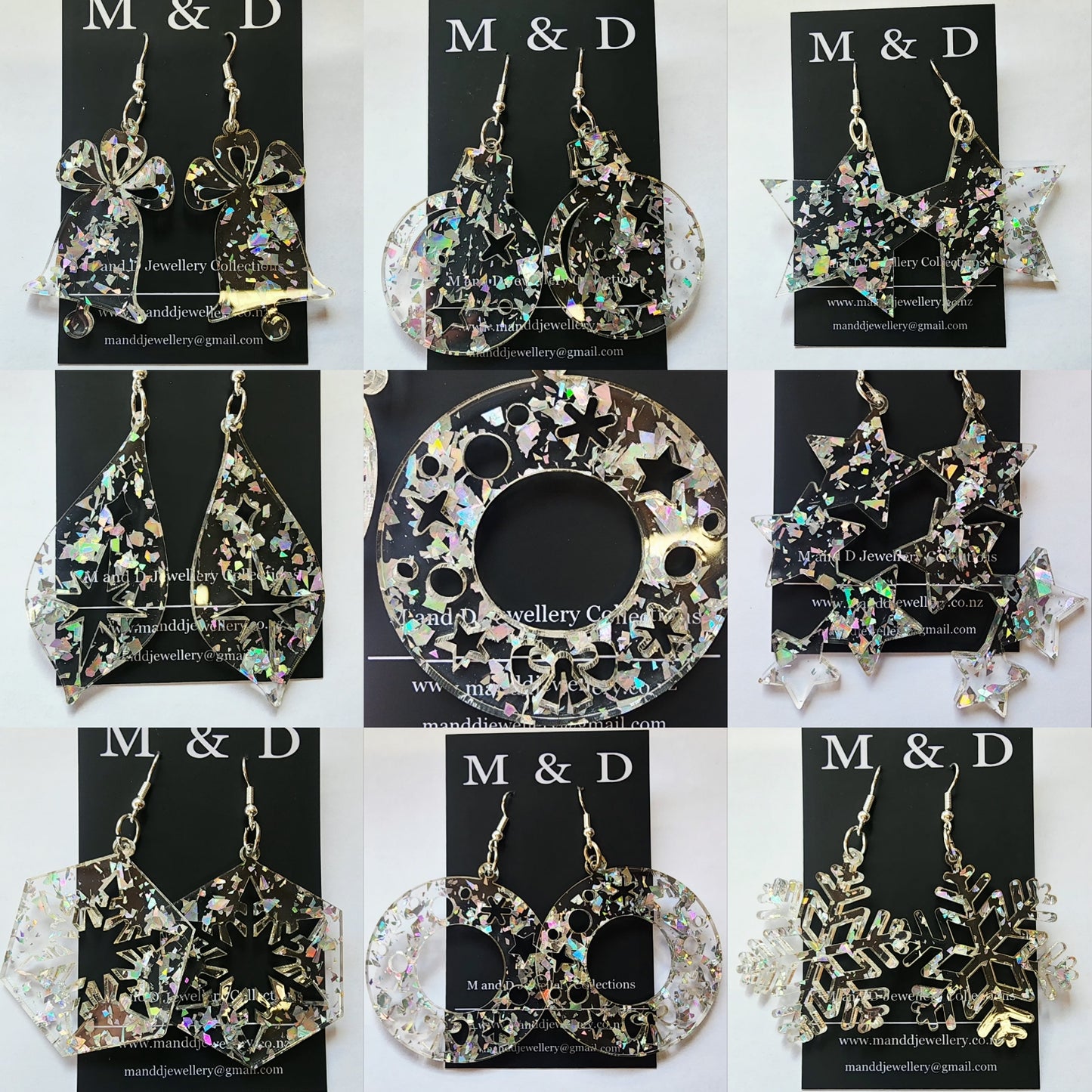 Christmas Glitter Flake Earrings