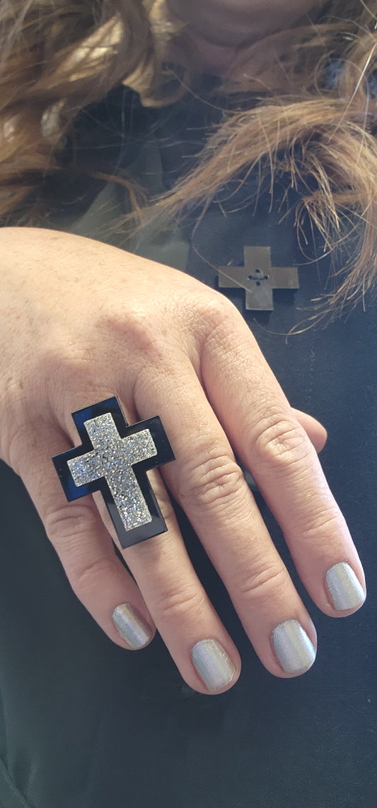 Cross Double Layer Ring 2