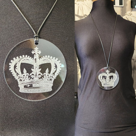 Engraved Crown Necklace