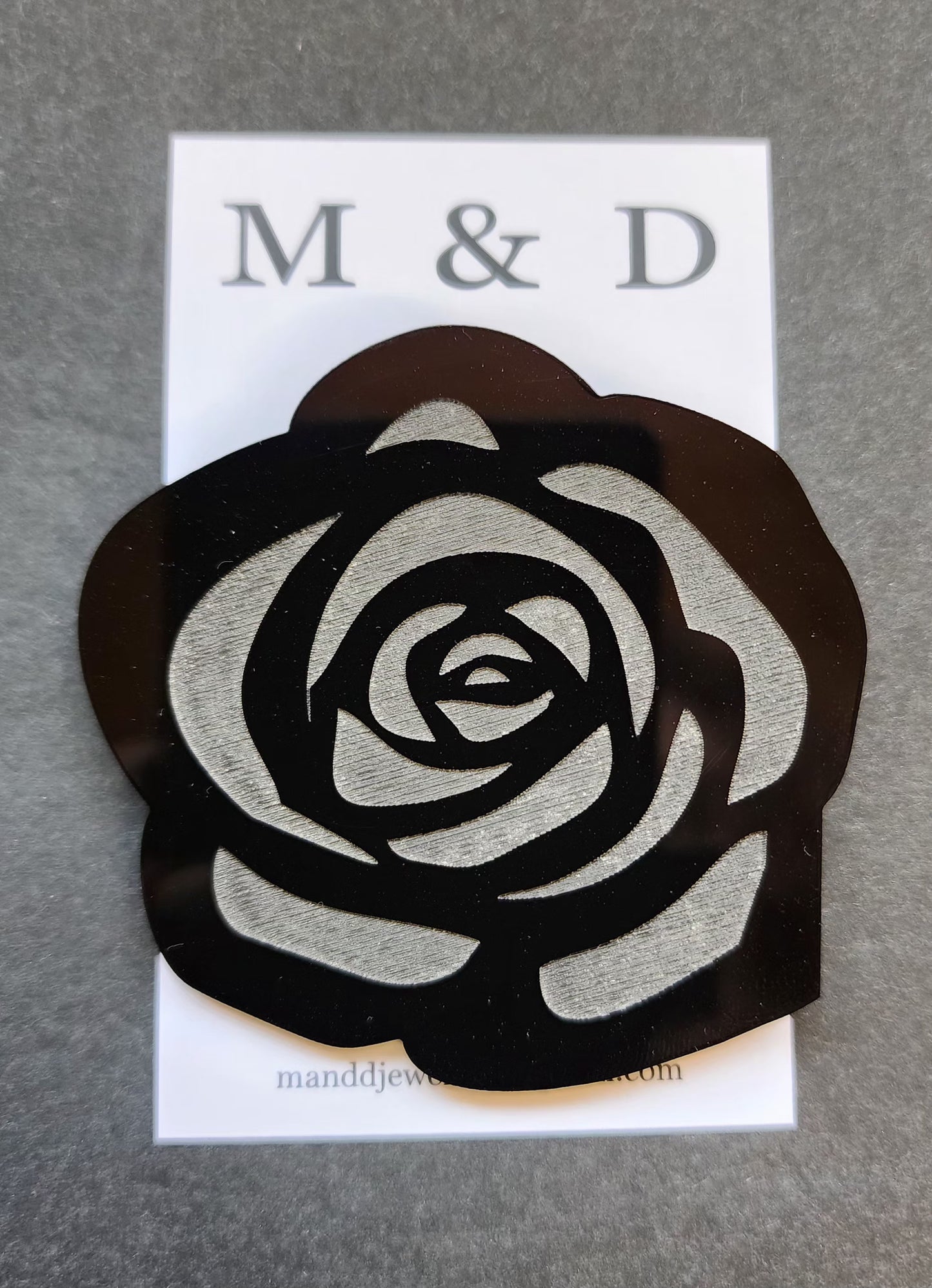 Rose Brooch Engraved