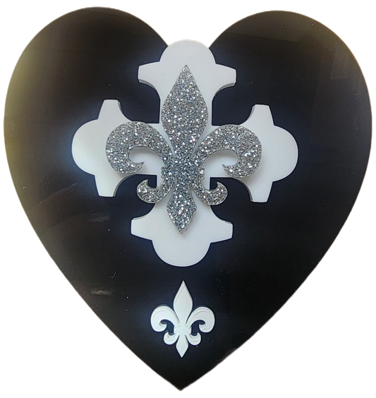 Wall Heart Botonee Cross with Fleur Layer