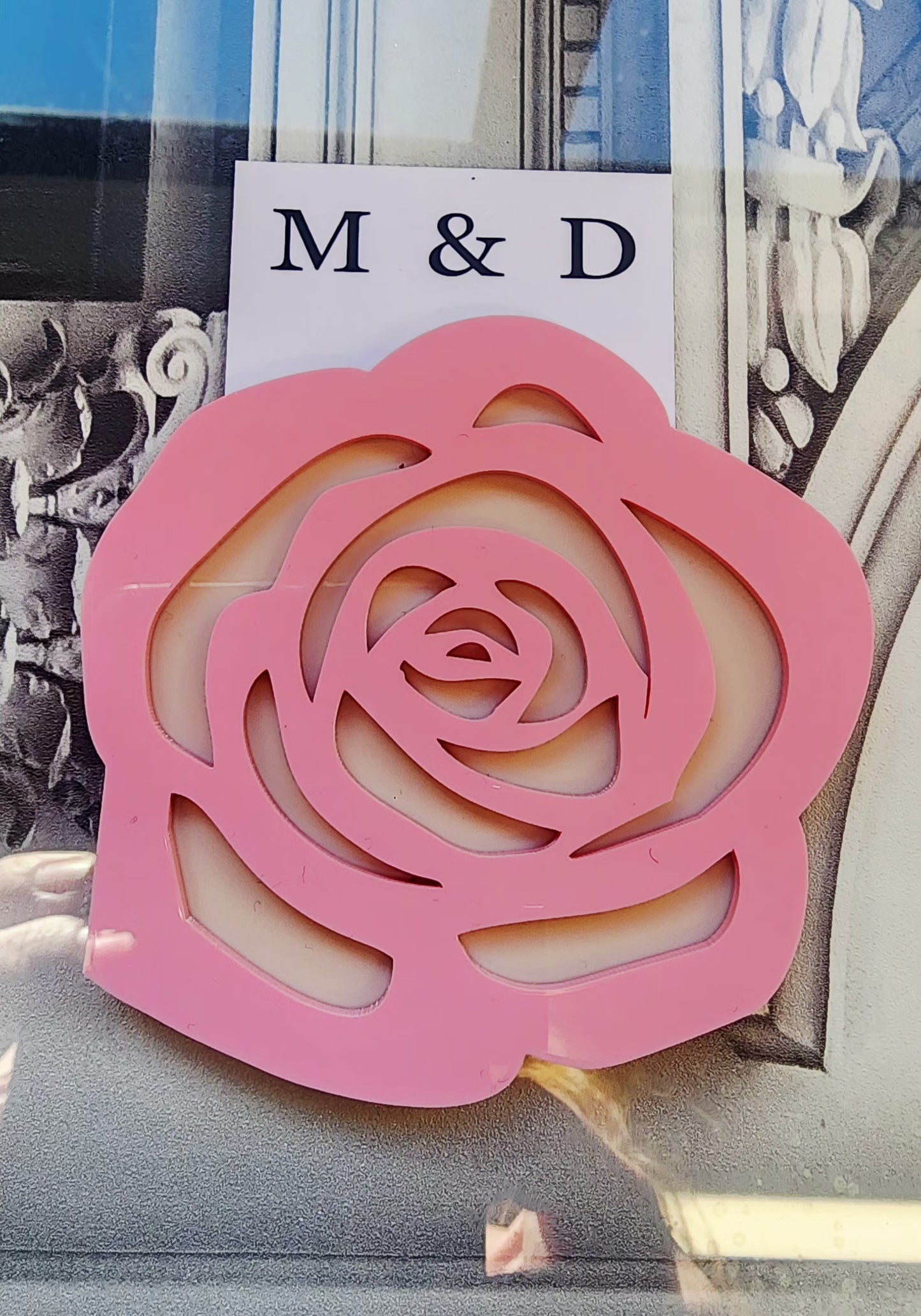 Rosetta Rose Brooch Layered Large
