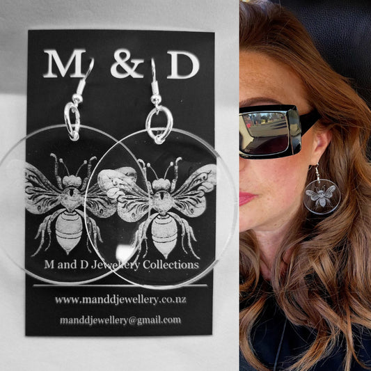 Engraved Fancy Bee Dangles