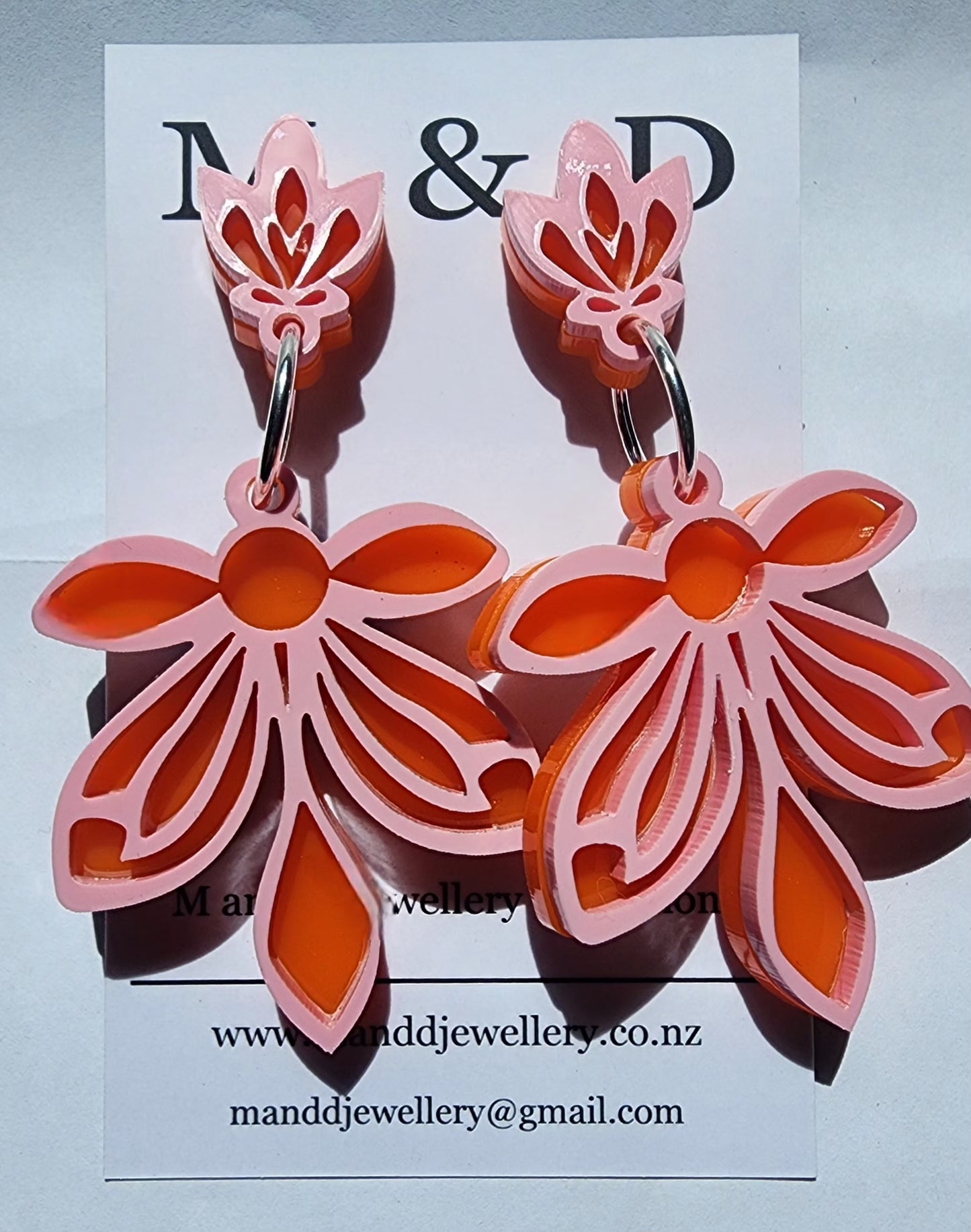 Orchid Mirrored Stud Dangles Earrings