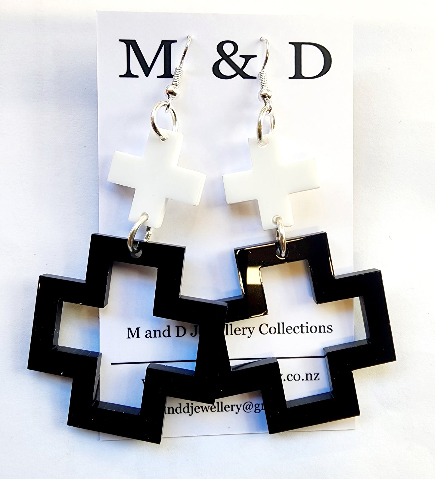 Framed Plus Double Dangle Earrings