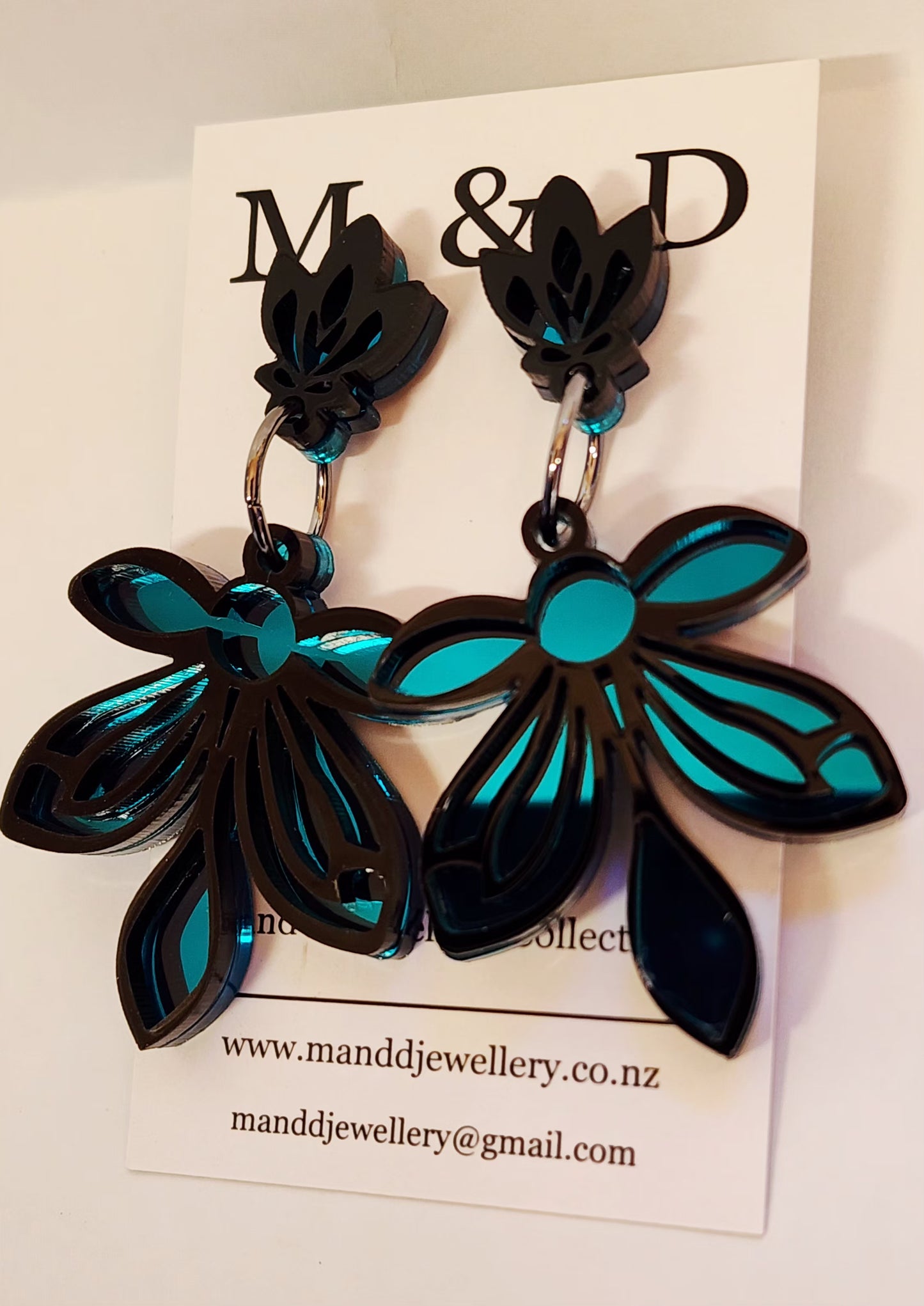 Orchid Mirrored Stud Dangles Earrings
