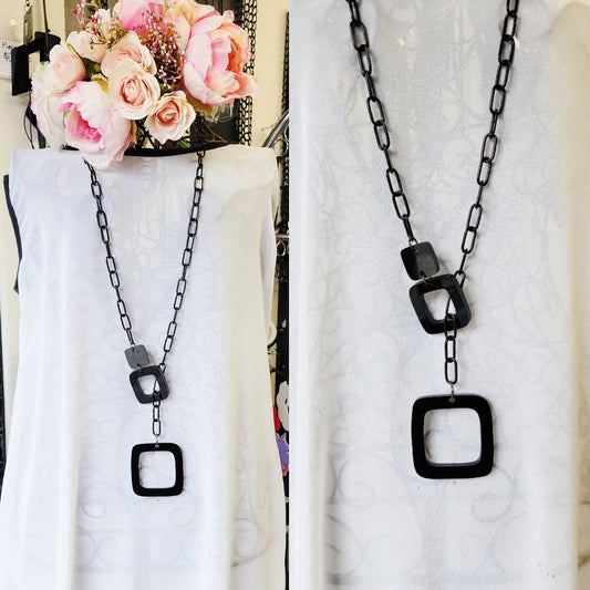 Chained Slip Style Cube Necklace
