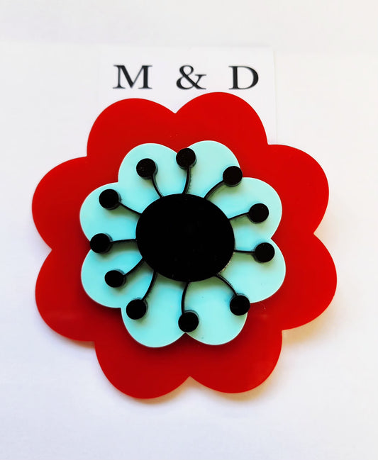 Corsage Brooch Flower Power Fleur