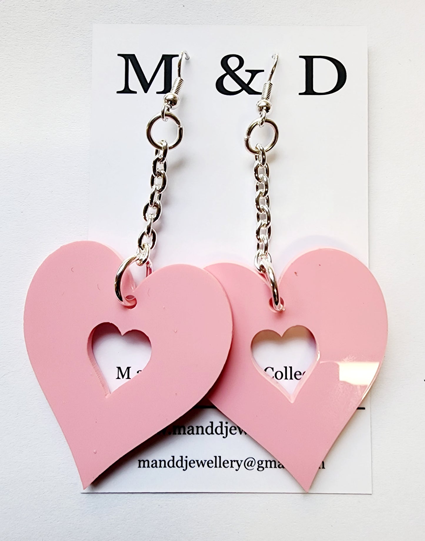 Chained Heart Cutout Earrings Dangles