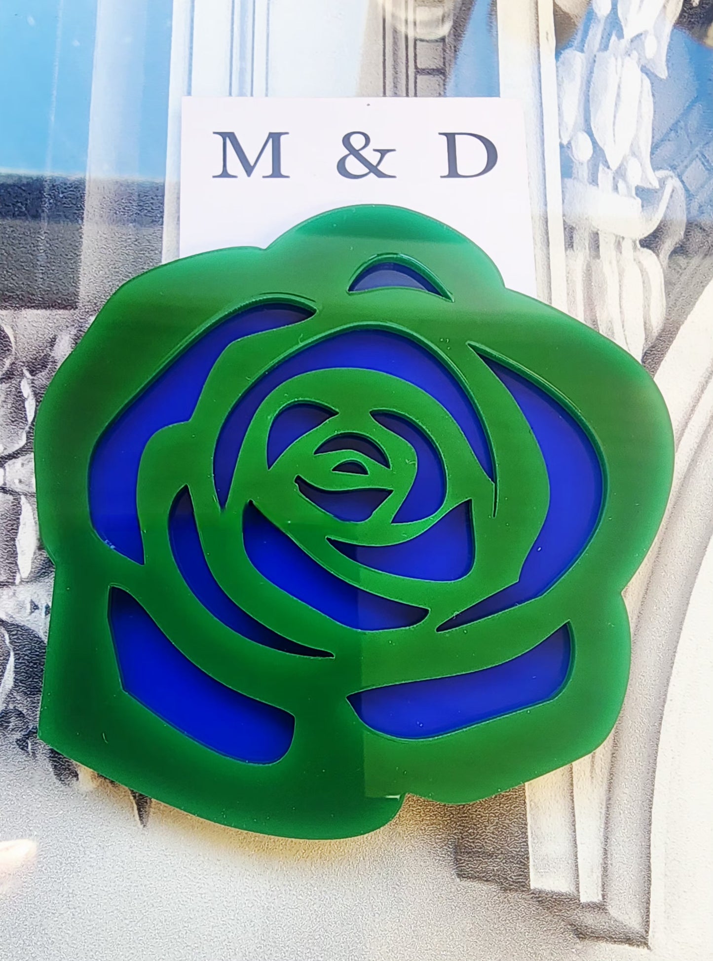 Rosetta Rose Brooch Layered Large