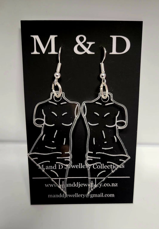 Grecian Half Goddess Dangle Earrings