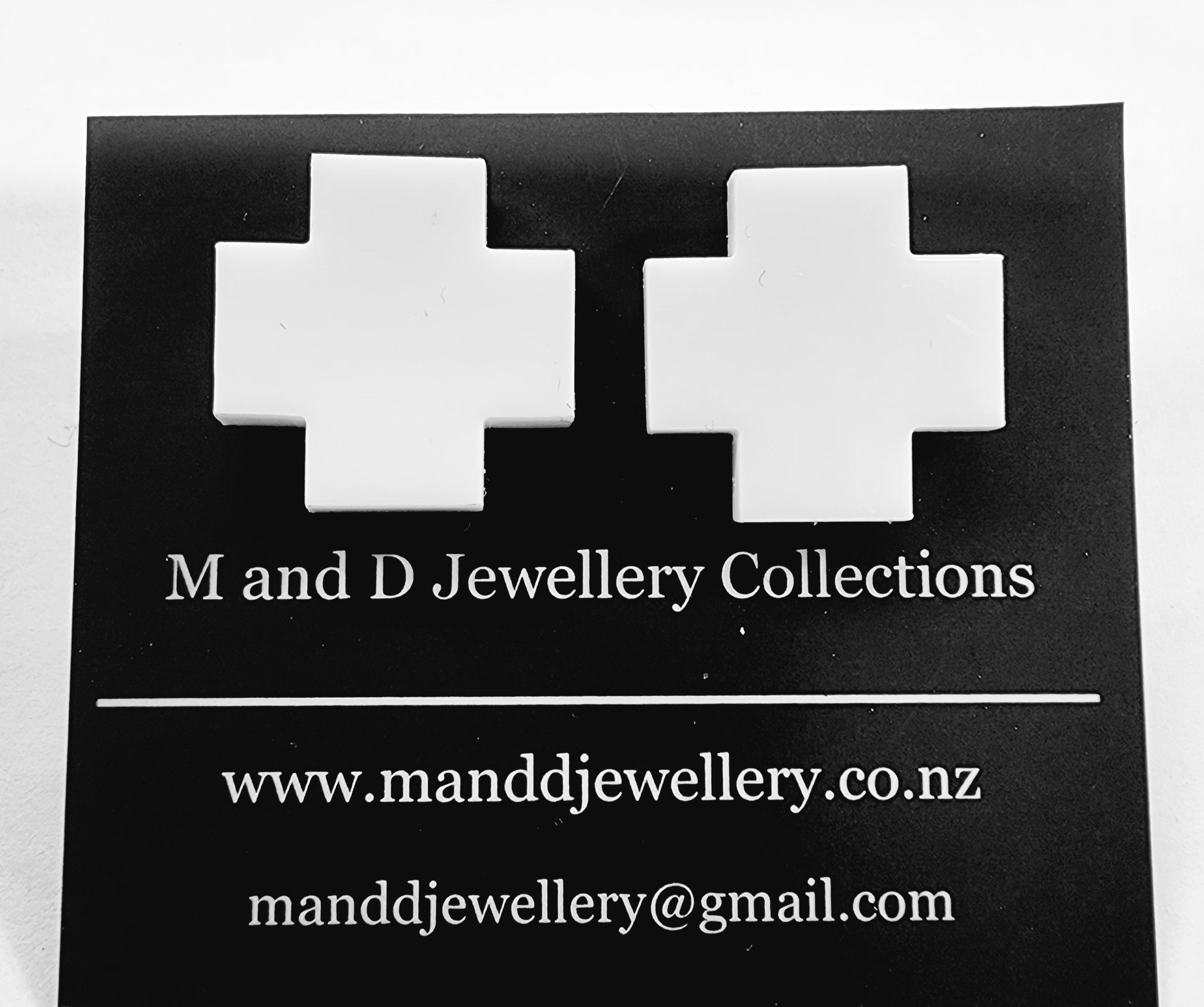 Chunky Plus Cross Statement Studs – M and D Jewellery