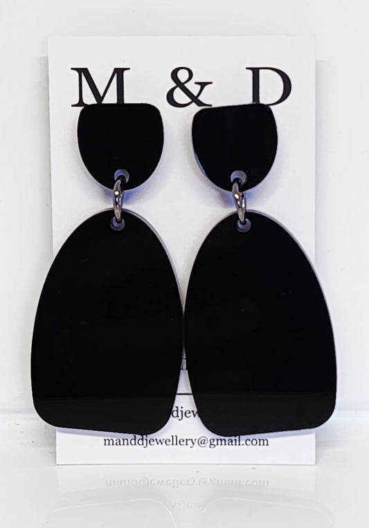 Almond Silhouette Stud Dangle Earrings