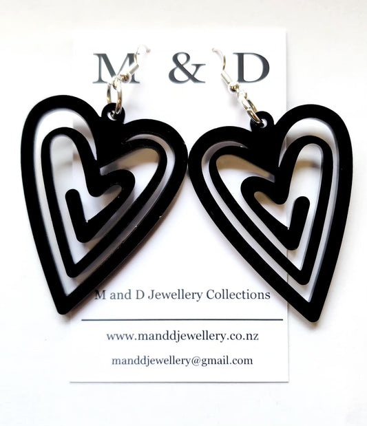 Heart Maze Dangle Earrings