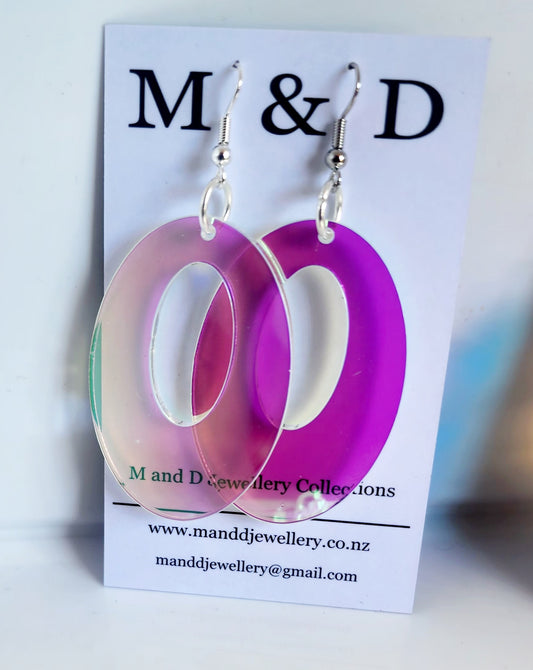 Iridescent Oval Dangles