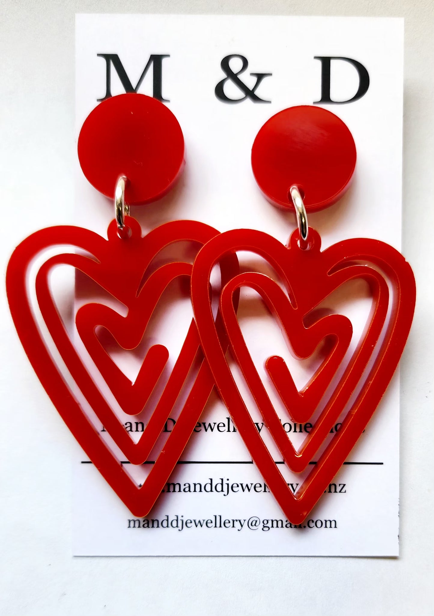 Heart Maze Stud Dangle Earrings