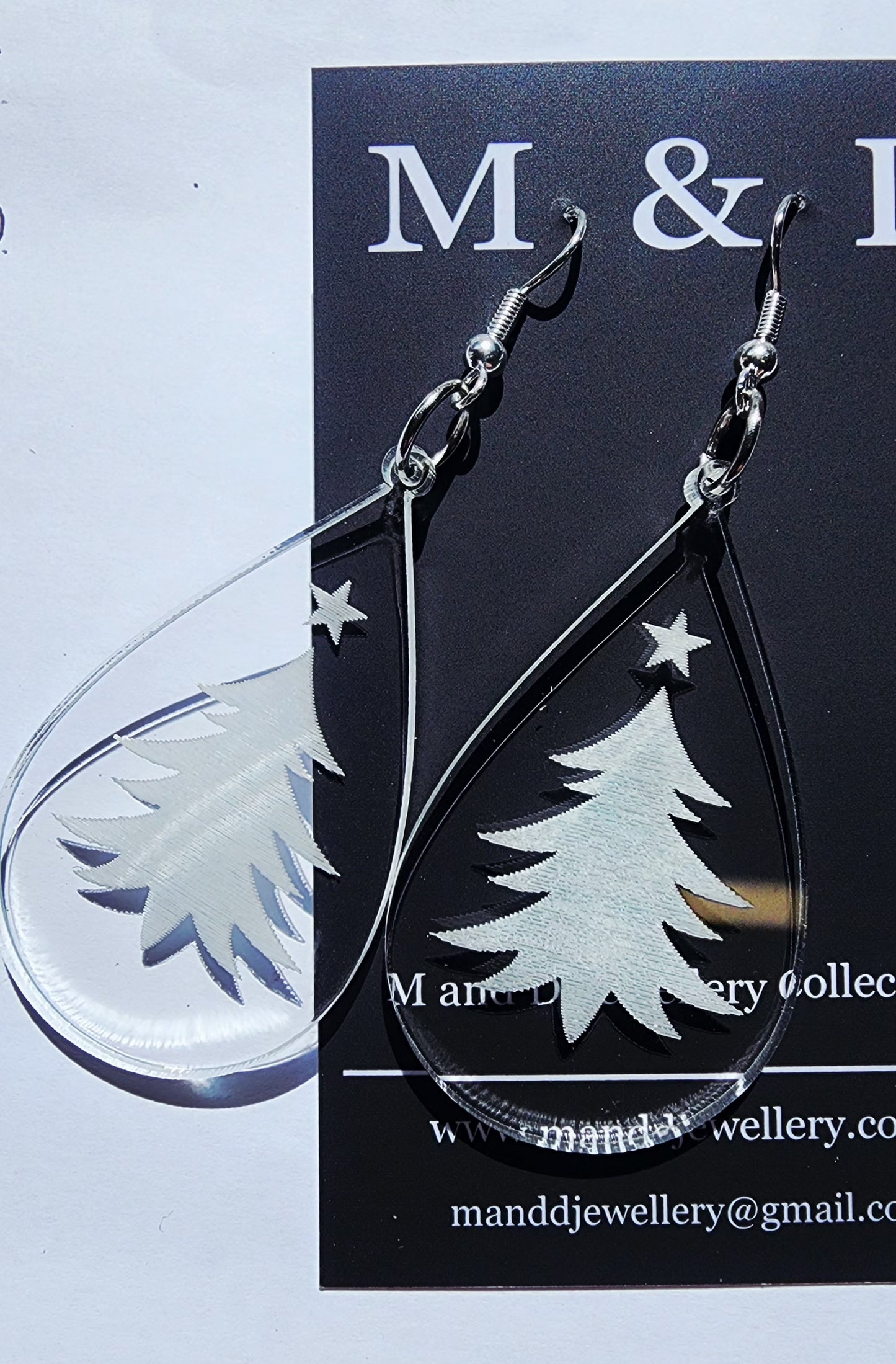 Christmas Engraved Dangle Earrings