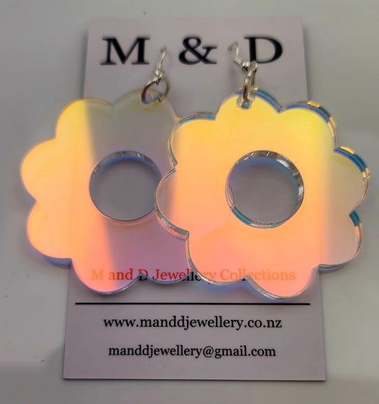Iridescent Flower Power Dangles