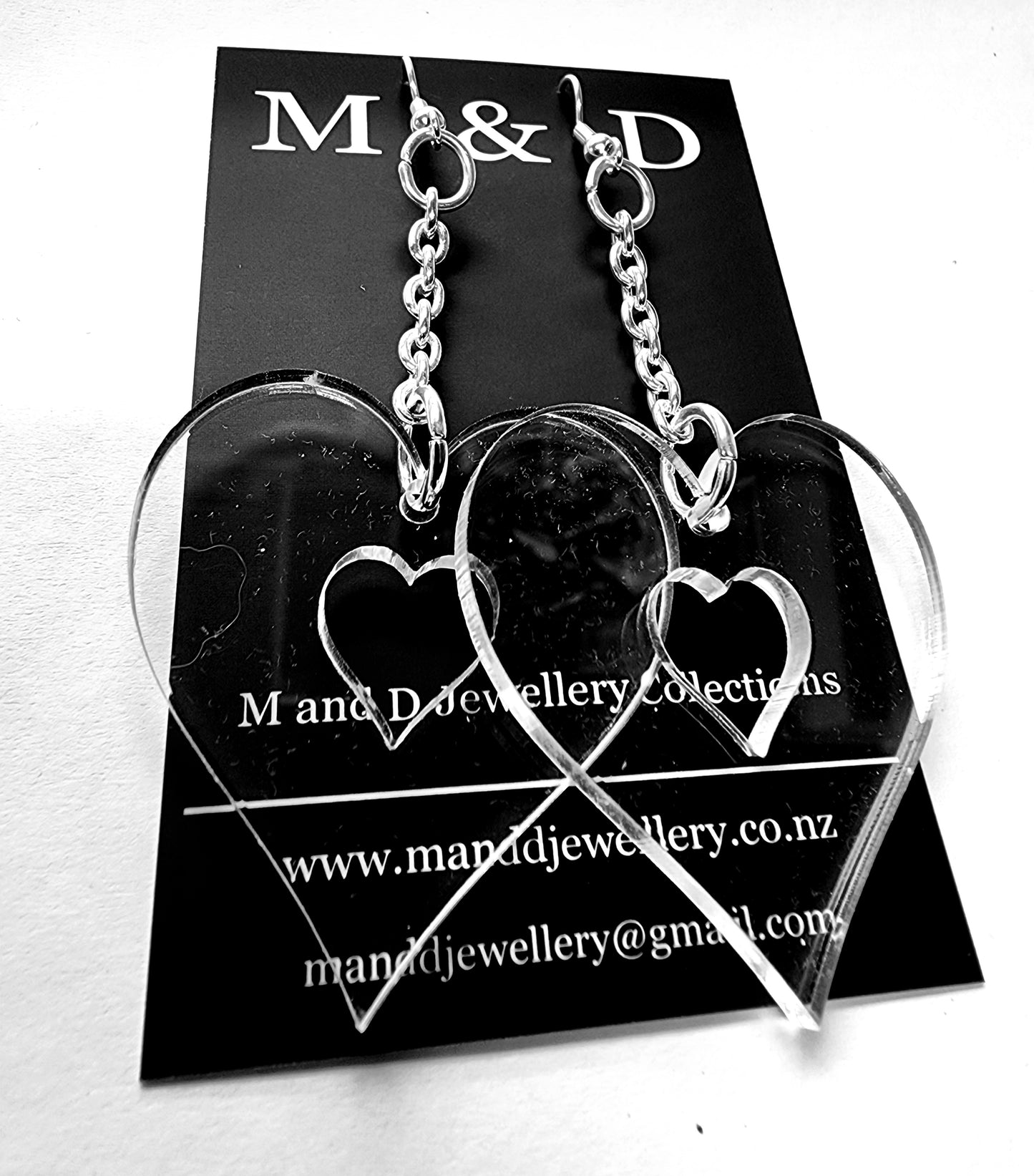 Chained Heart Cutout Earrings Dangles