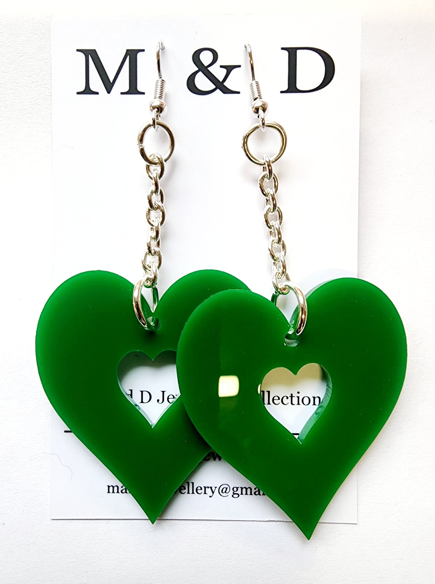 Chained Heart Cutout Earrings Dangles