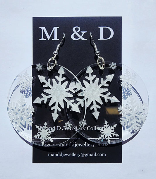 Christmas Engraved Dangle Earrings