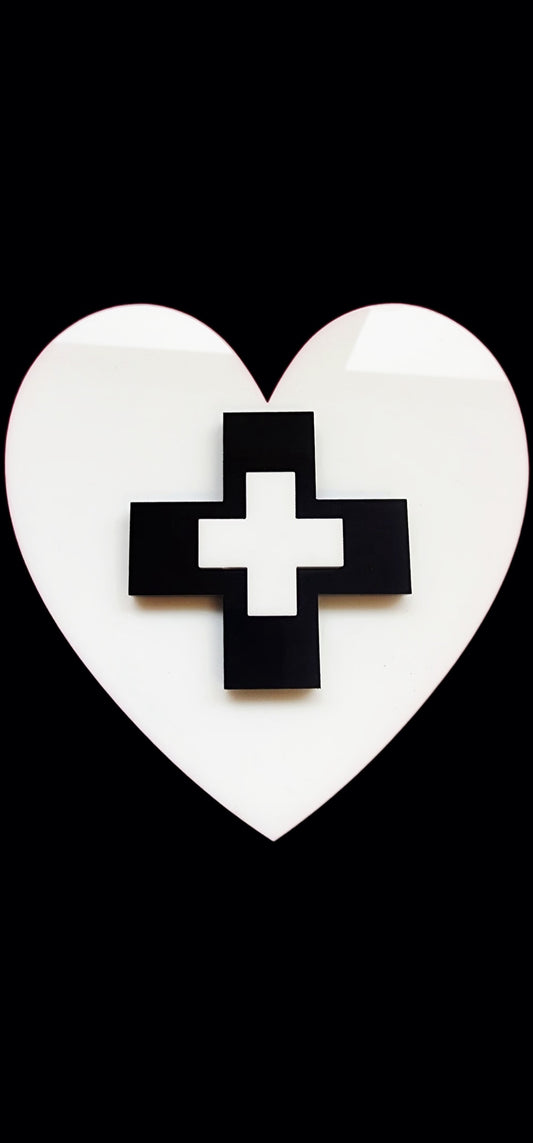 Wall Heart Layered Swiss Cross