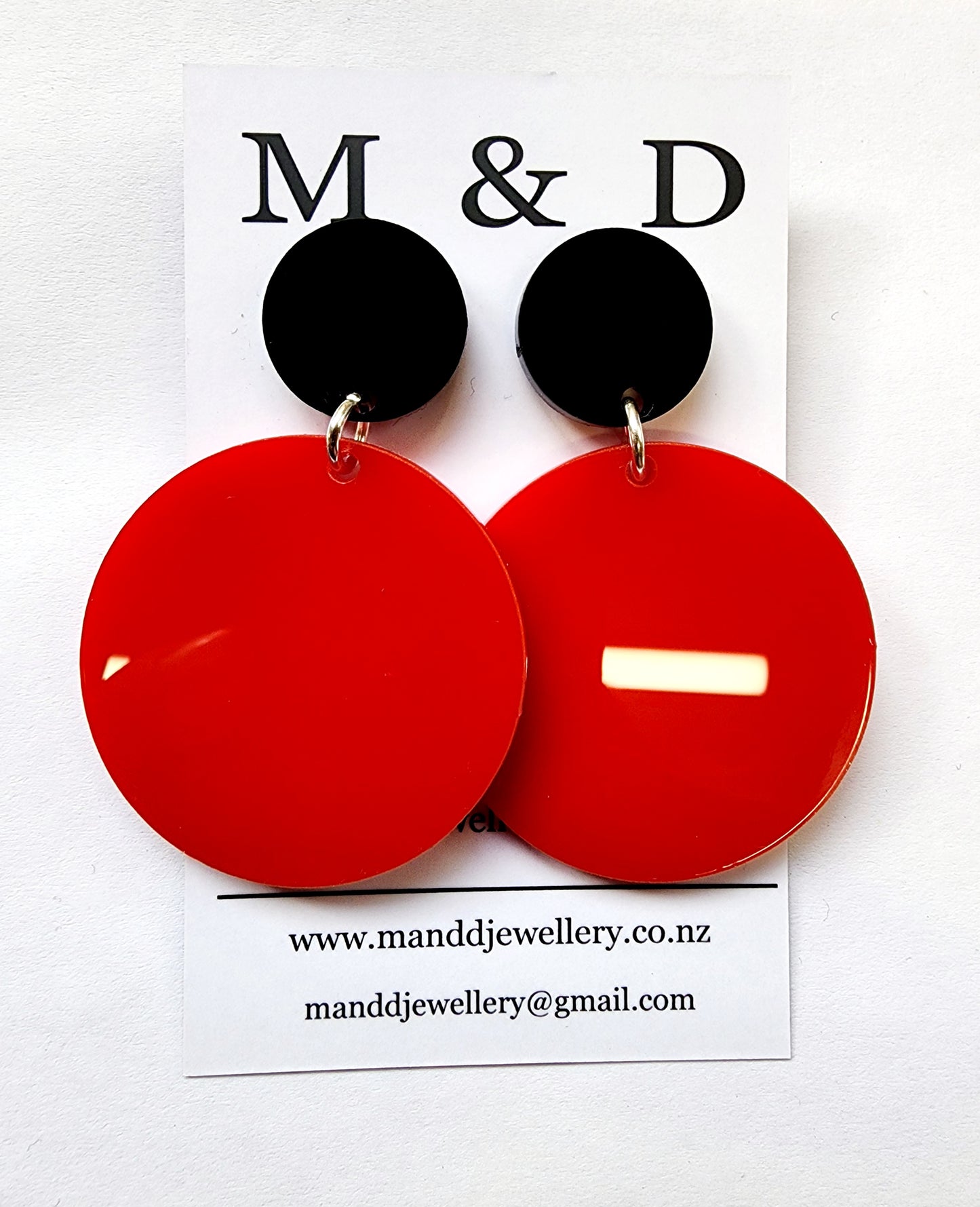 Disc Stud Dangle Earrings