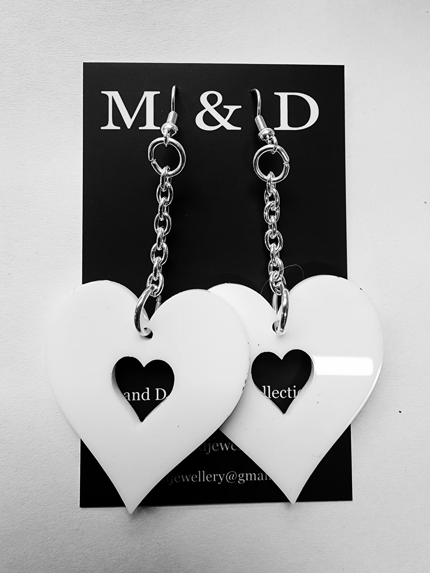 Chained Heart Cutout Earrings Dangles