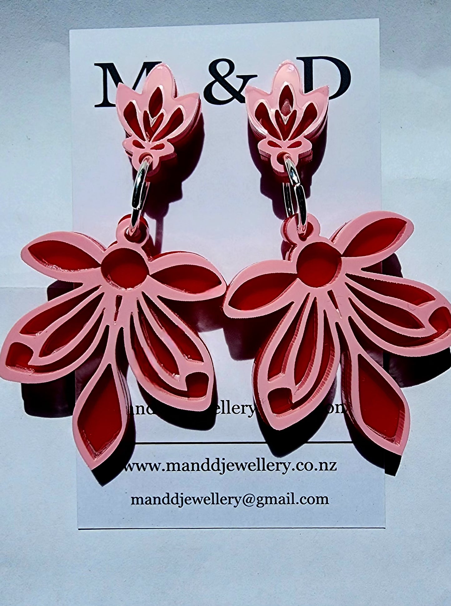 Orchid Mirrored Stud Dangles Earrings