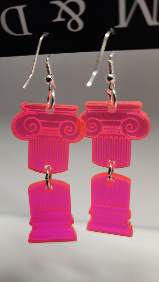 Grecian Column Dangle Earrings