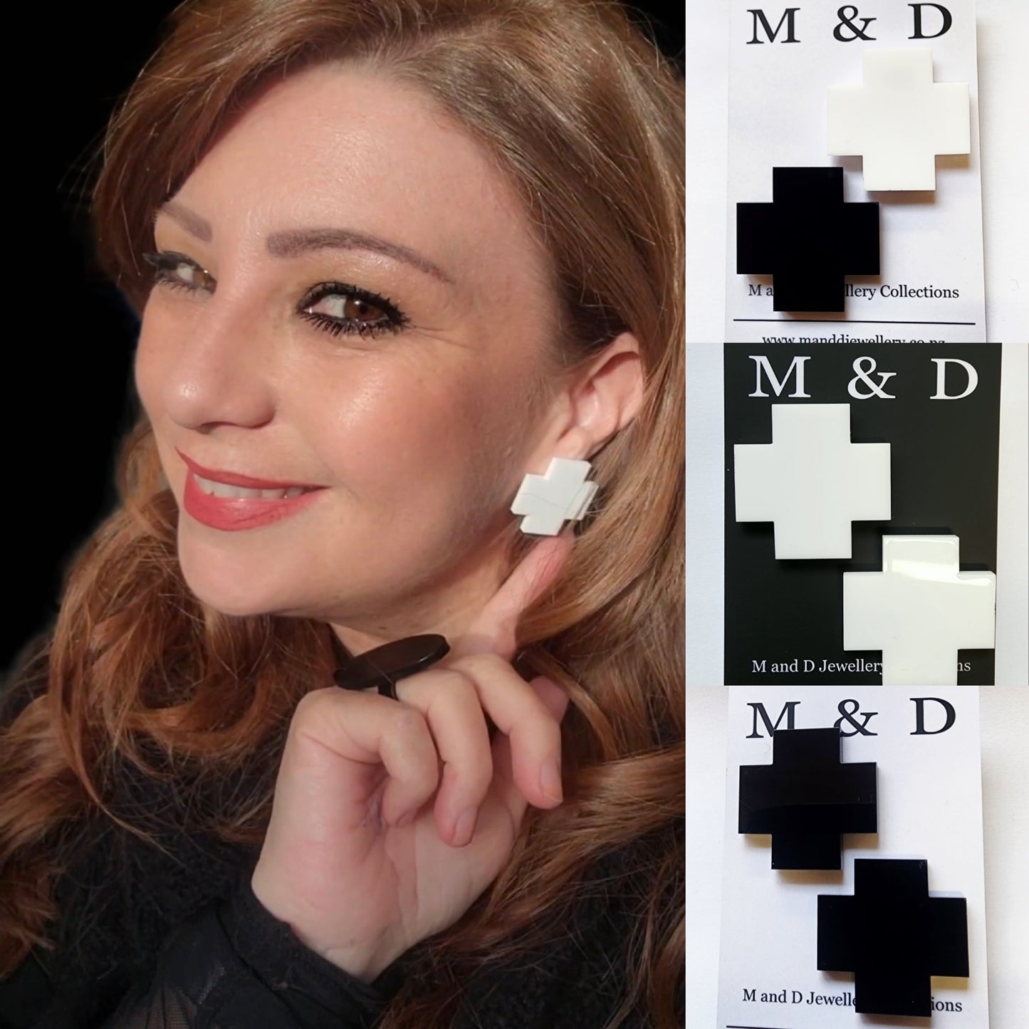 Chunky Plus Cross Statement Studs Medium
