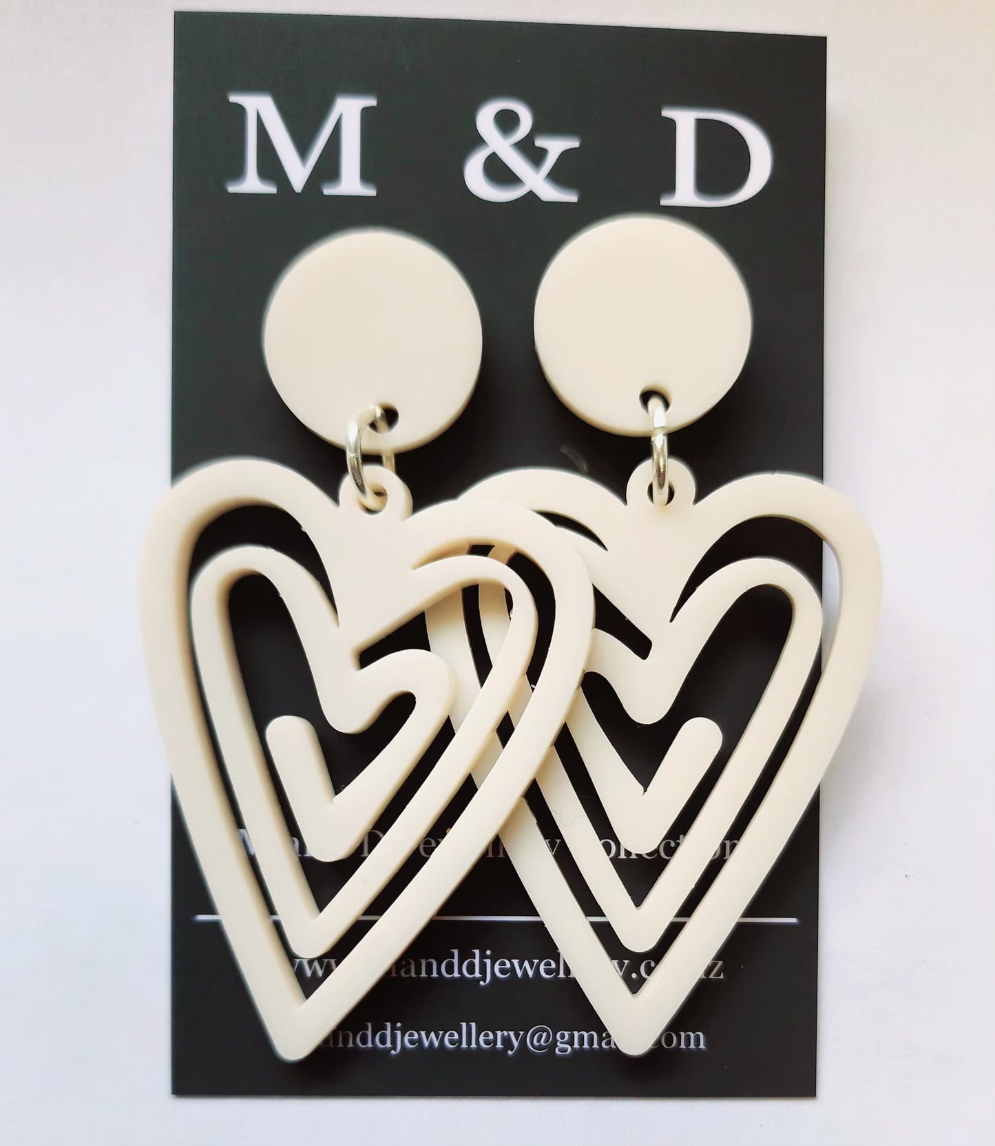 Heart Maze Stud Dangle Earrings