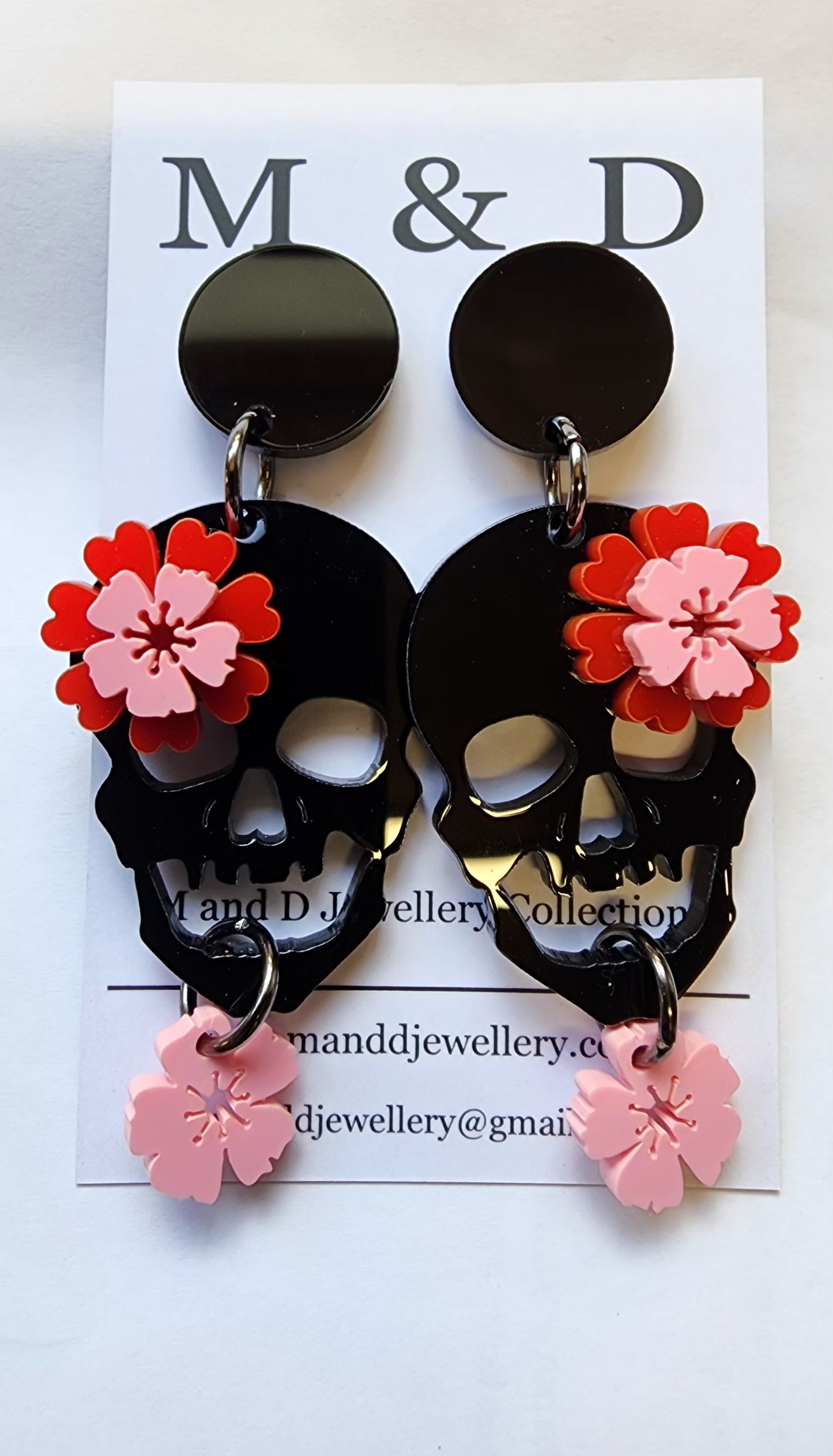 Skully Fleur Stud Dangle Earrings