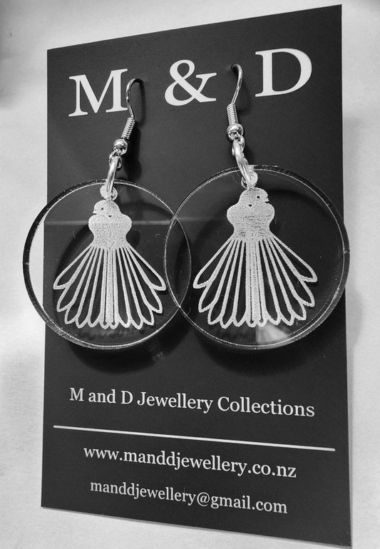 Engraved Fantail Earrings