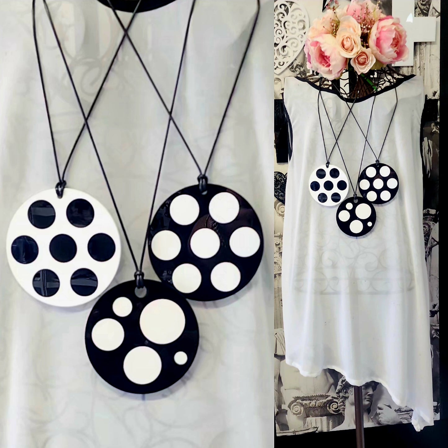 Spot Inset Statement Necklace