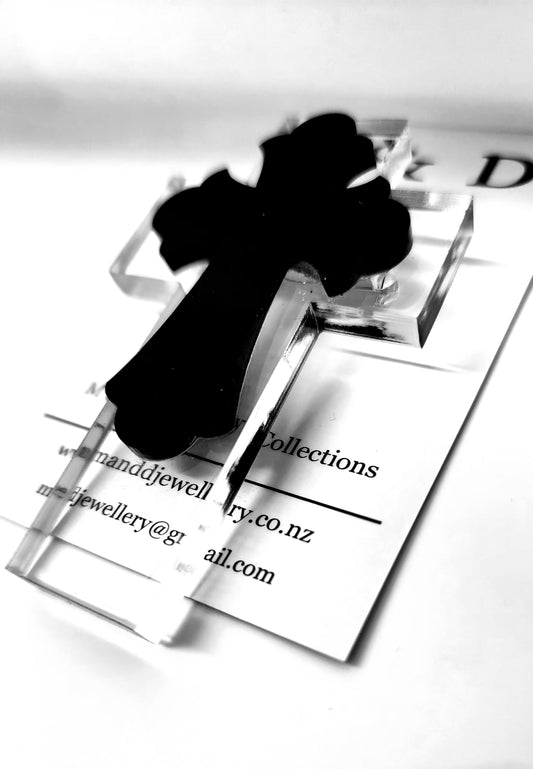 Brooch Cross Standard with  Ornate Cross layer