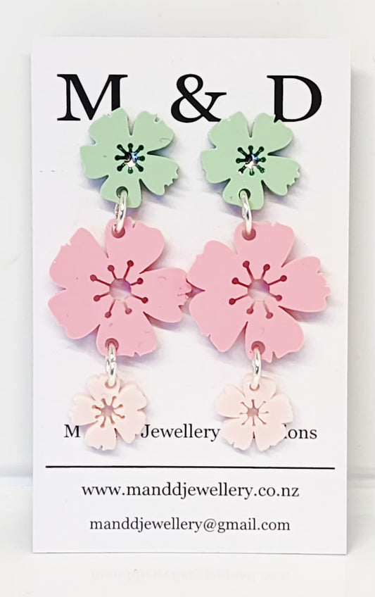 Blossom Trail Stud Dangles Earrings