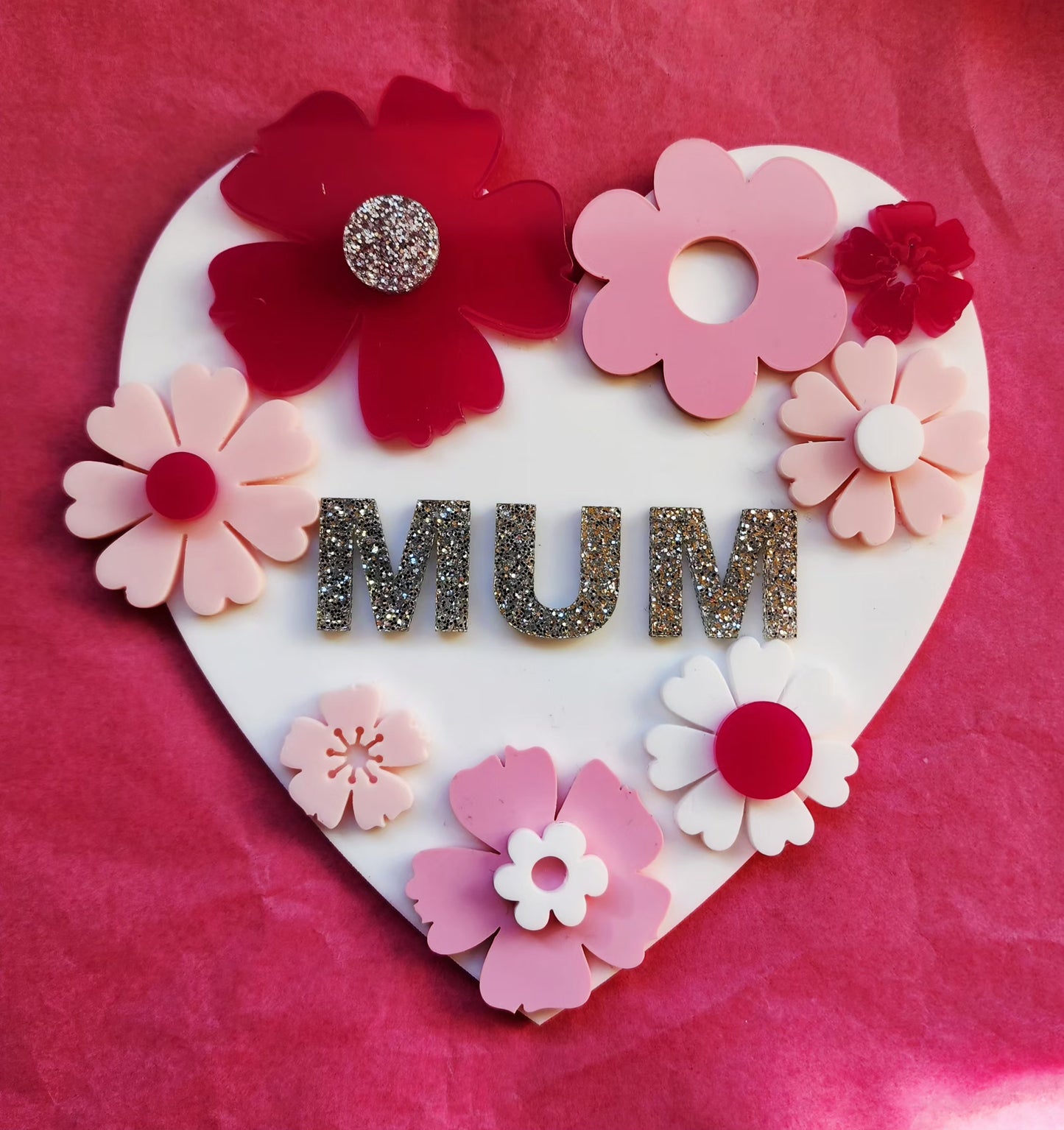 Wall Heart Floral Mum