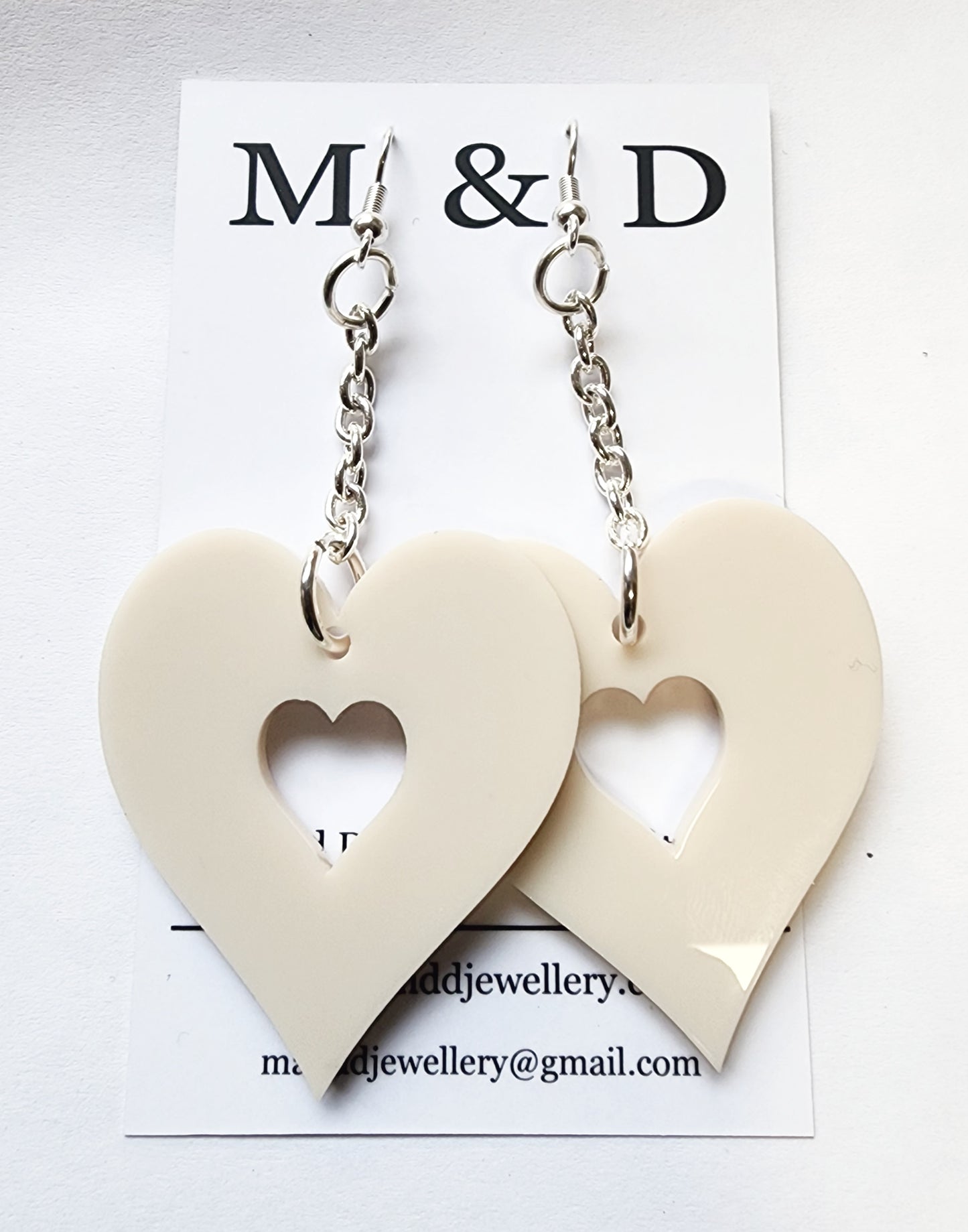 Chained Heart Cutout Earrings Dangles