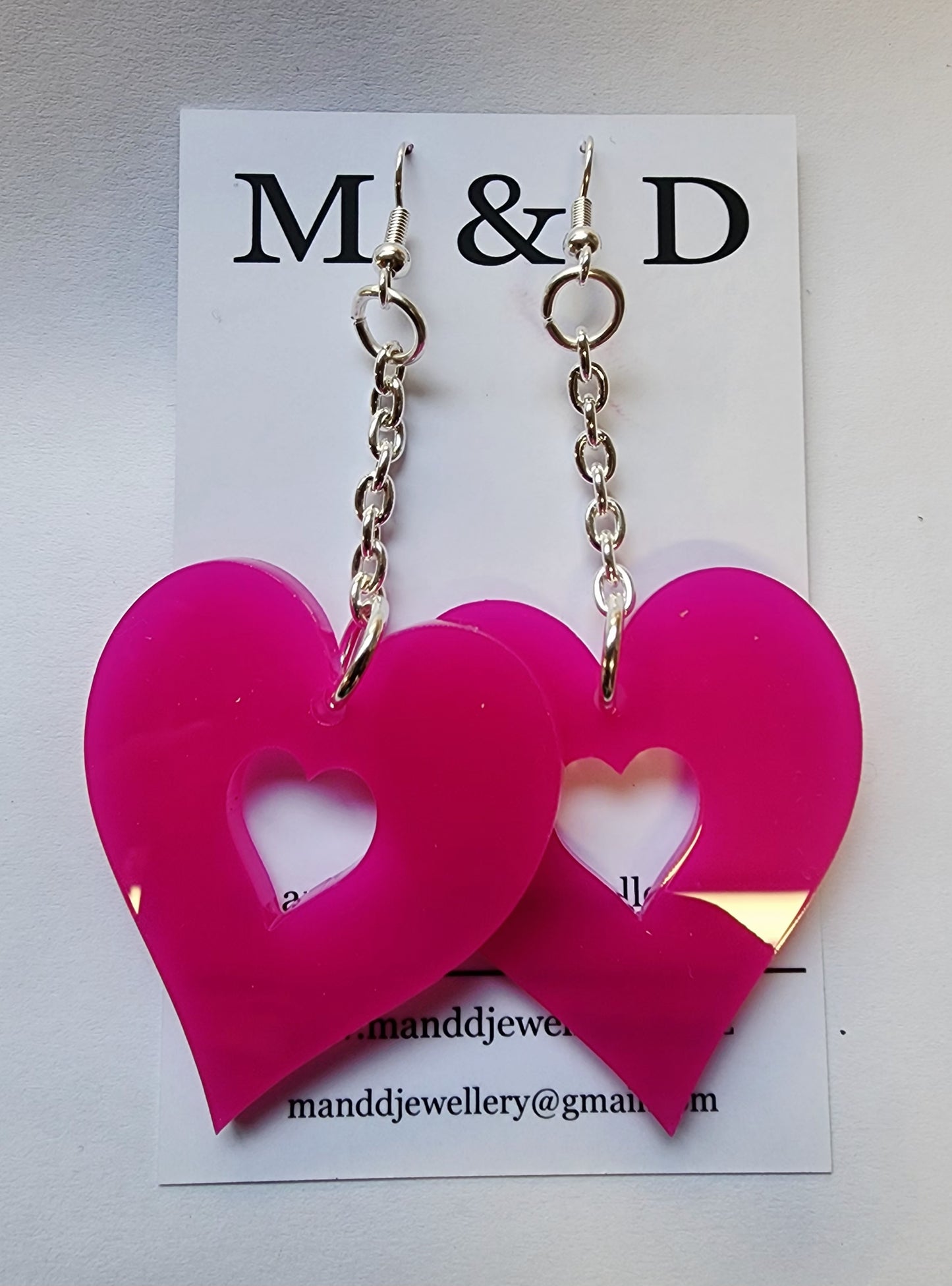 Chained Heart Cutout Earrings Dangles