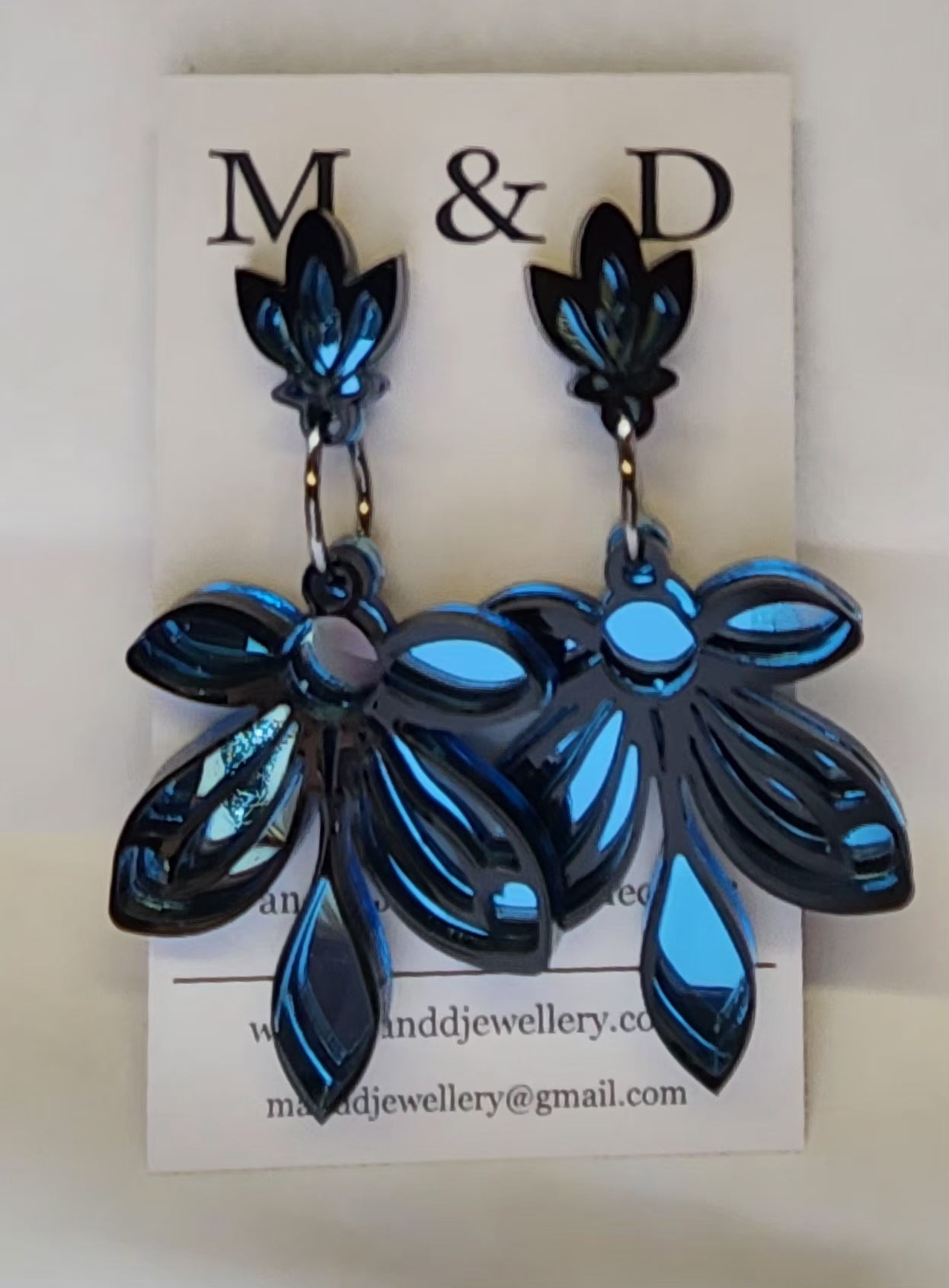 Orchid Mirrored Stud Dangles Earrings