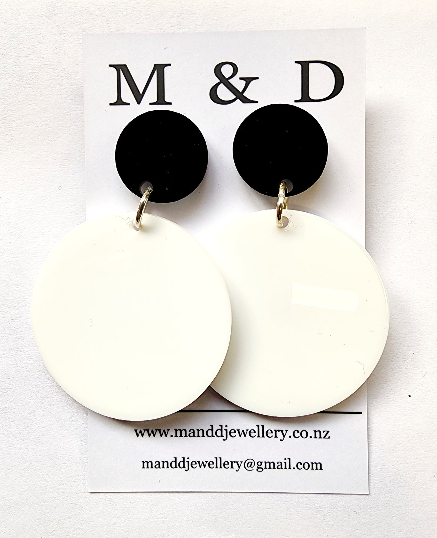 Disc Stud Dangle Earrings