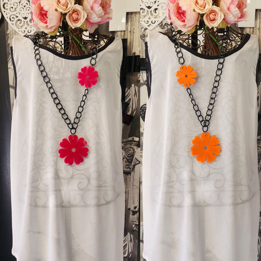 Chained Reversible 2 piece Petal Necklace 6mm