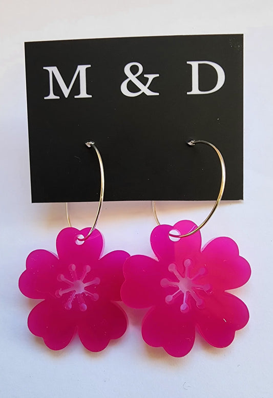 Blossomy Little Dangle Hooped
