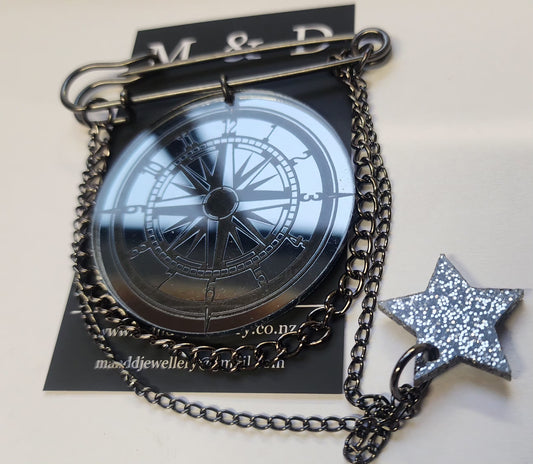 Steampunk Kilt Pin Compass