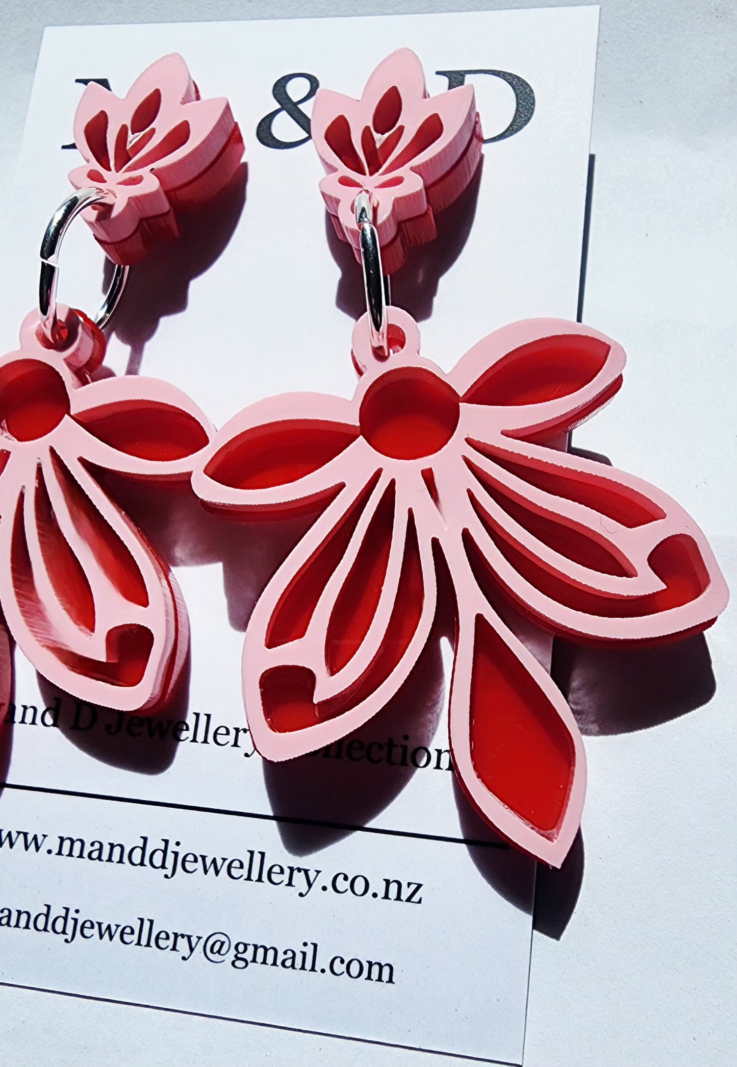 Orchid Mirrored Stud Dangles Earrings