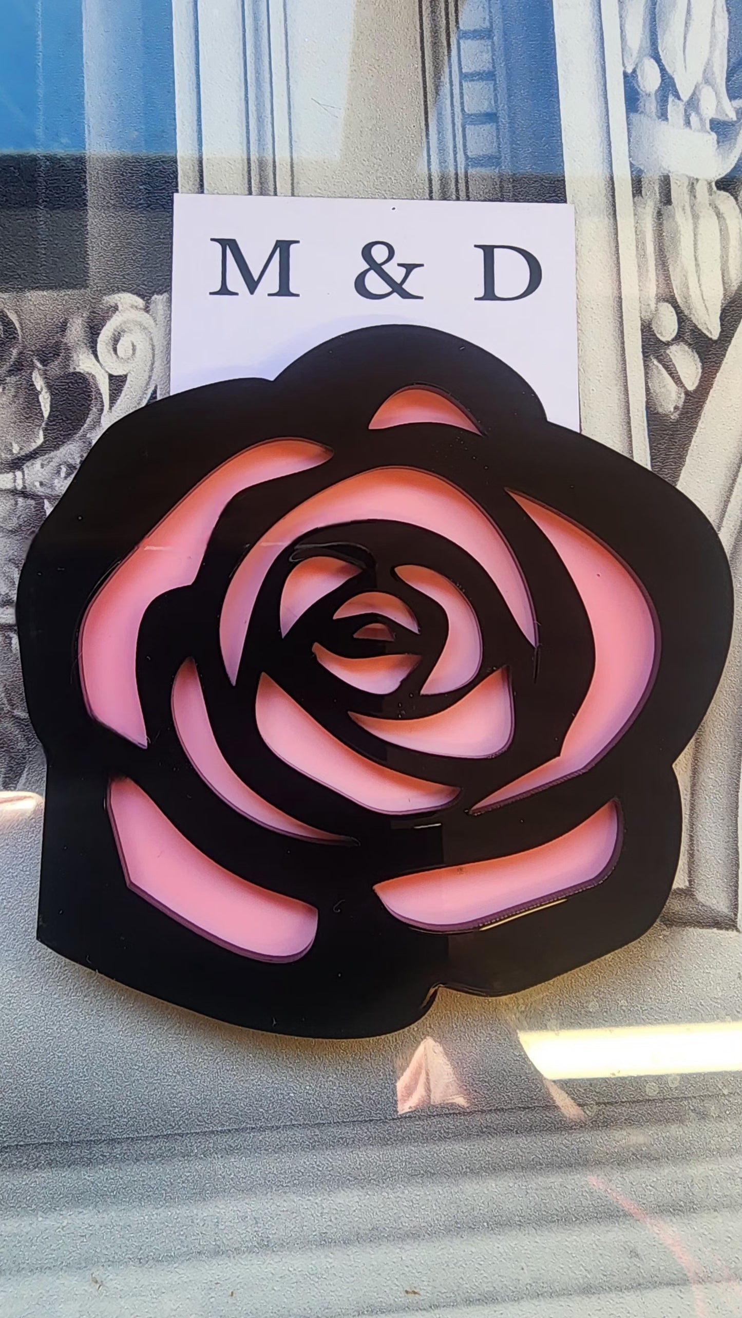 Rosetta Rose Brooch Layered Large