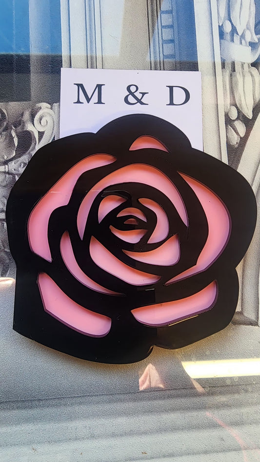 Rosetta Rose Brooch Layered Large